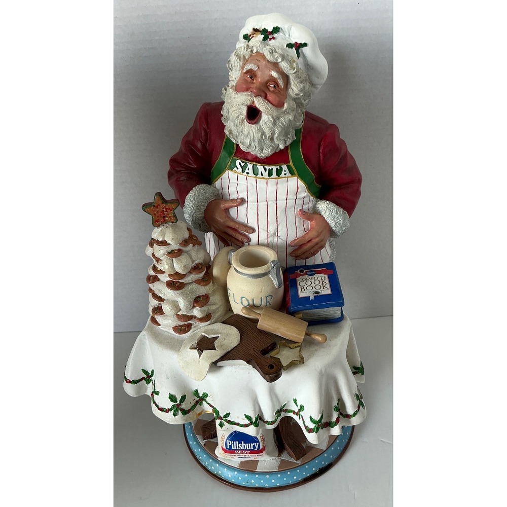Pillsbury‎ Santa Claus Baking Figurine Christmas Decor Cook Book Flour Crock